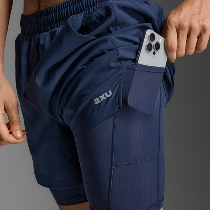 2XU Men's Aero 2 in 1 5" Shorts Black
